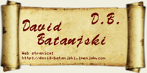 David Batanjski vizit kartica